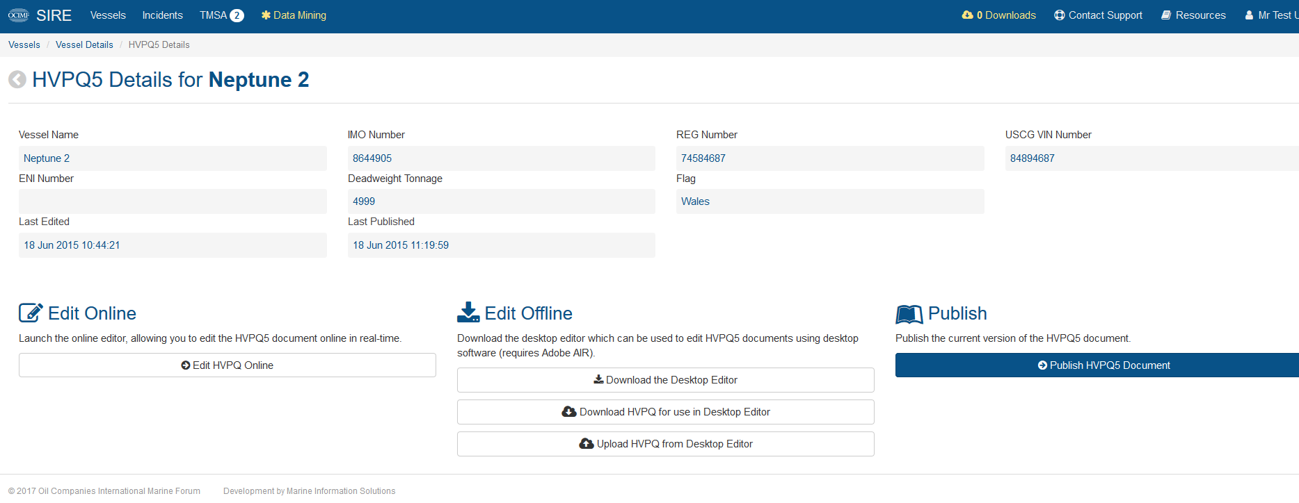 Sire Operator Changing Incorrect Vessel Particulars In Sire